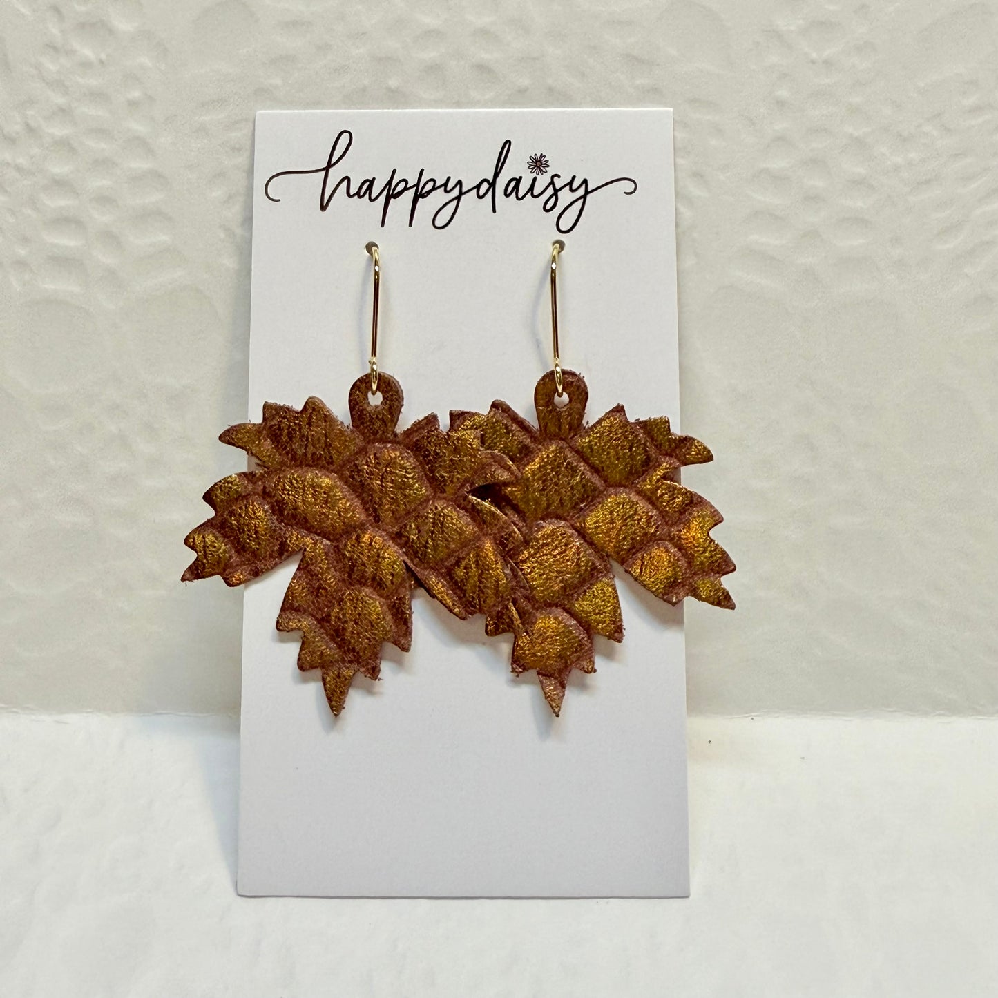 Fall Leaf Leather Earrings - Prints