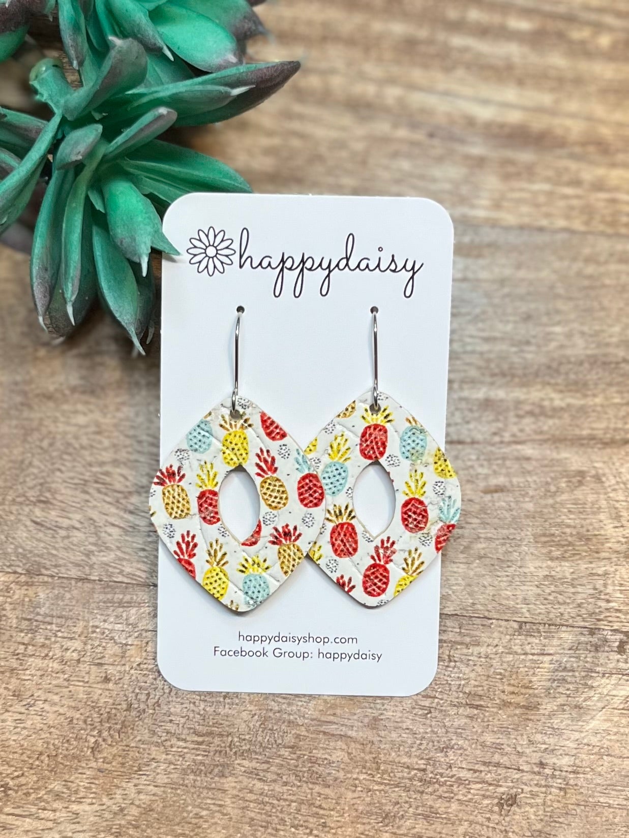 Summer Pineapple Print "Jenn" COL Earrings