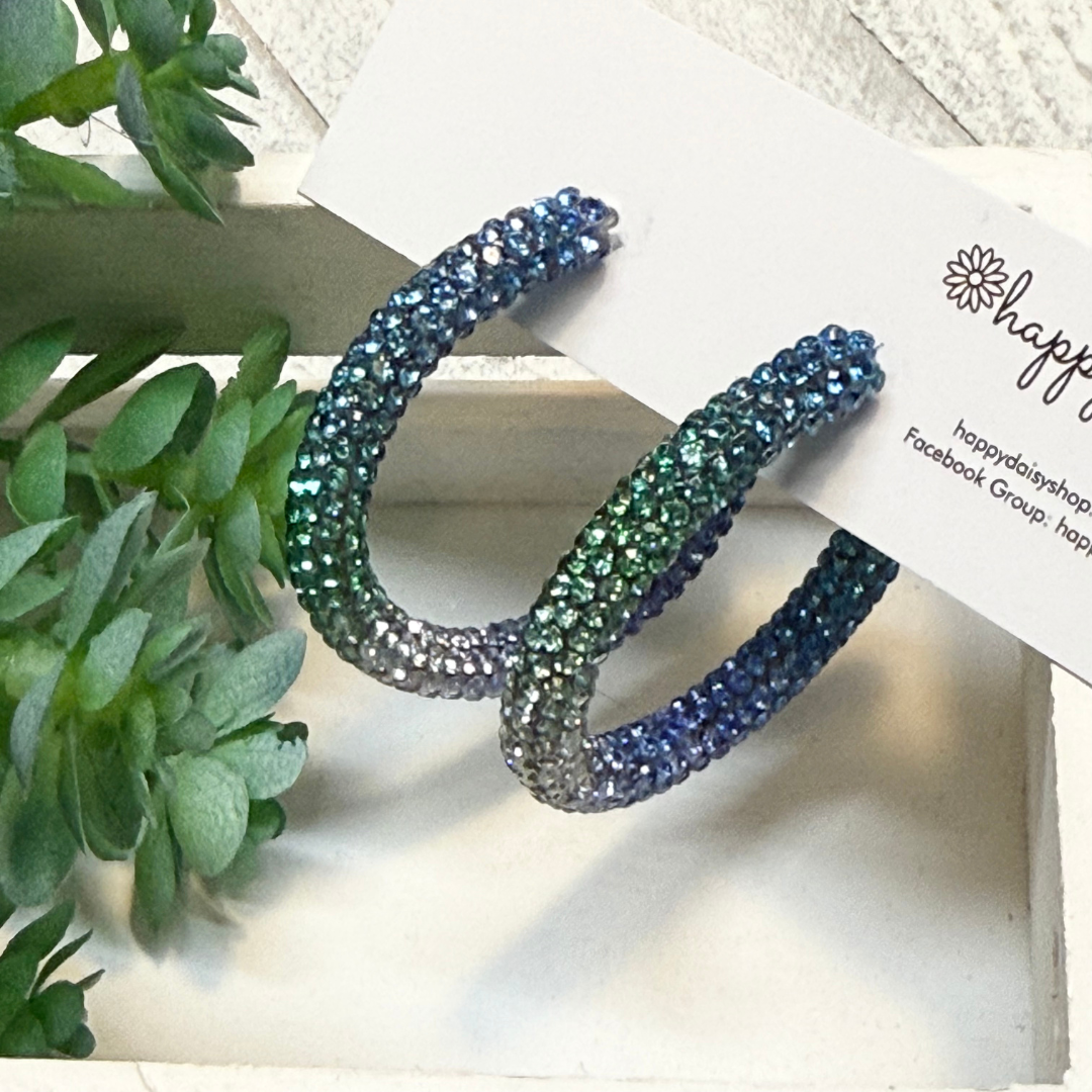 Glitter & Rhinestone Hoops