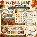 Fall Nature Walk Printable Activity Pack | Color + Blackline