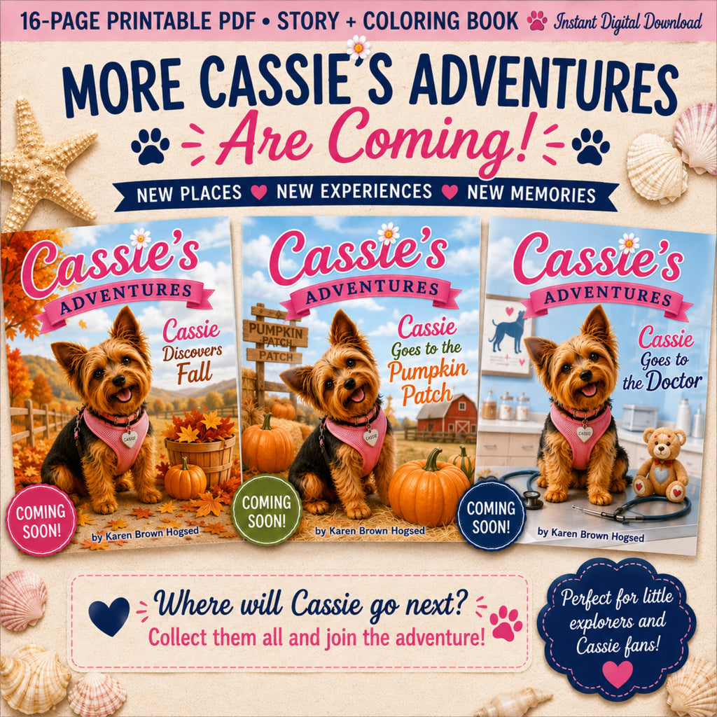 Cassie Goes to the Beach | Printable Story & Coloring Book