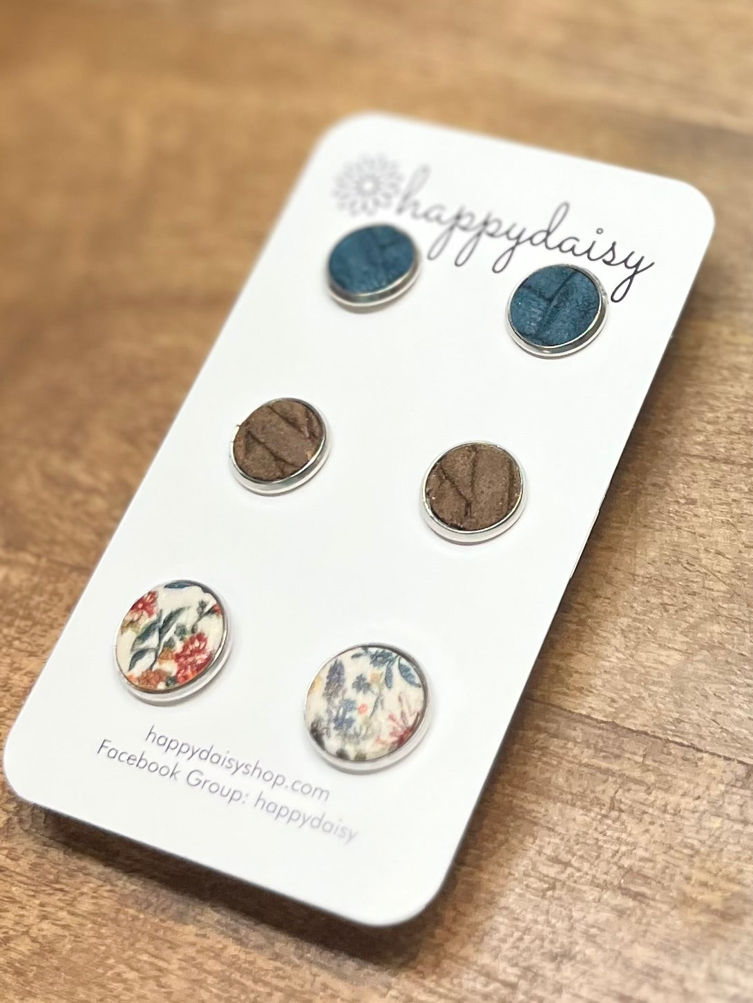 Fall Leather Stud Earring 3-Pack