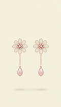 Blush Petal Daisy Dangle Earrings