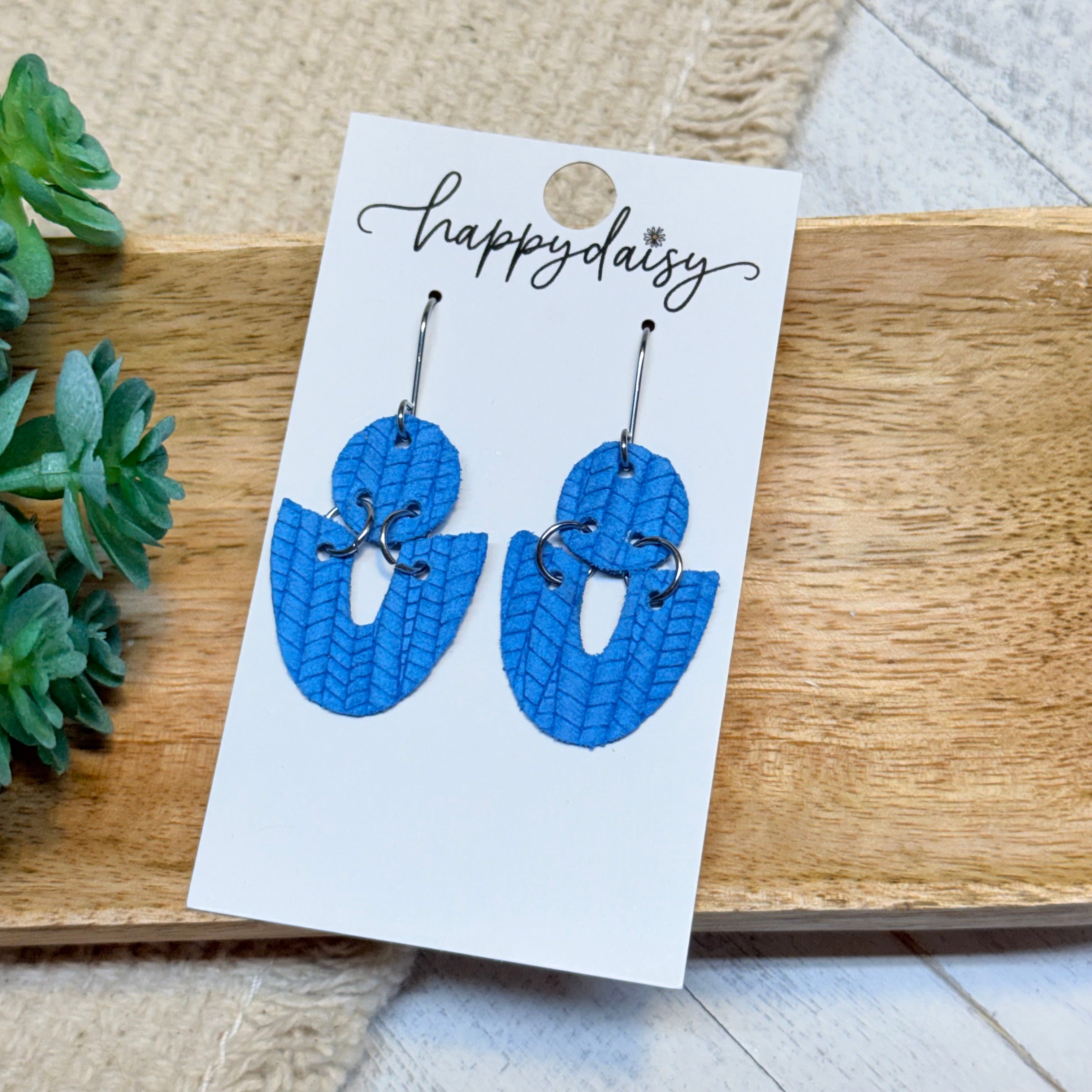 Embossed Italian Leather Eloise Earrings
