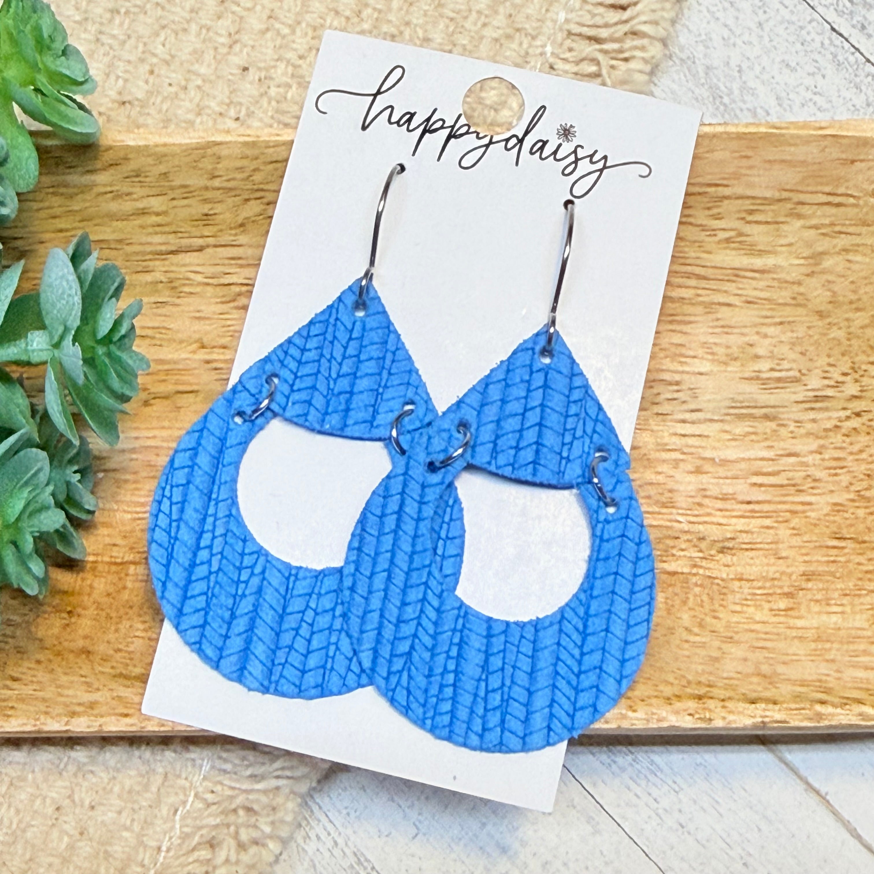 Embossed Italian Leather Elodie Earrings