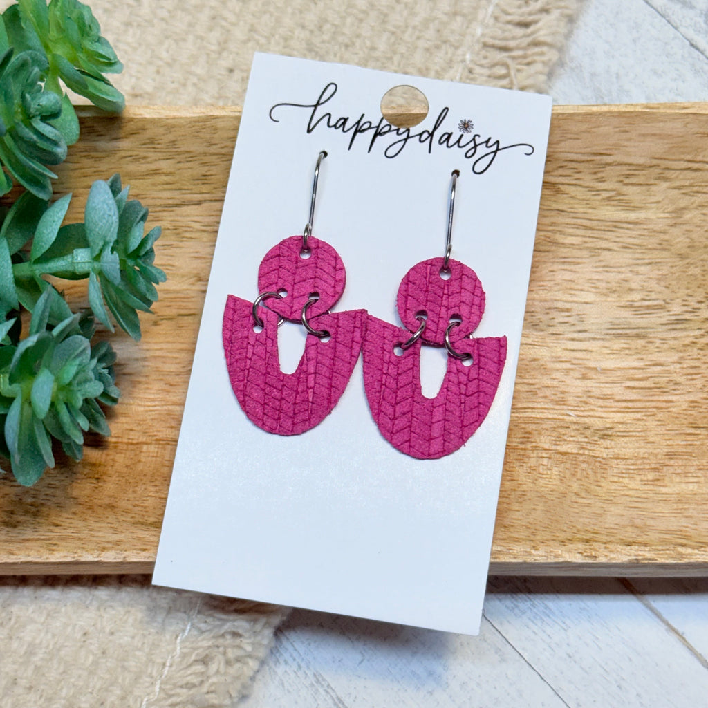Embossed Italian Leather Eloise Earrings