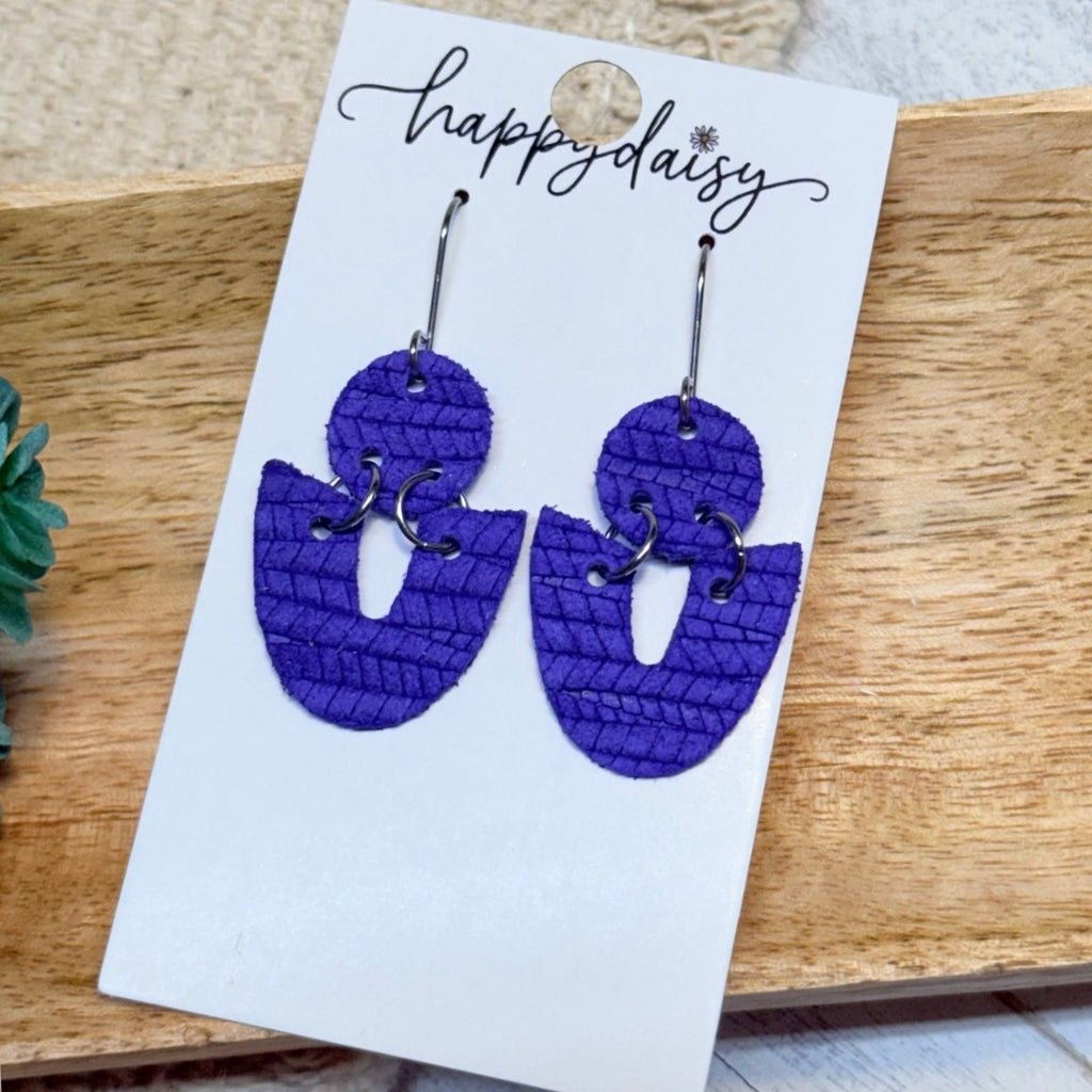 Embossed Italian Leather Eloise Earrings