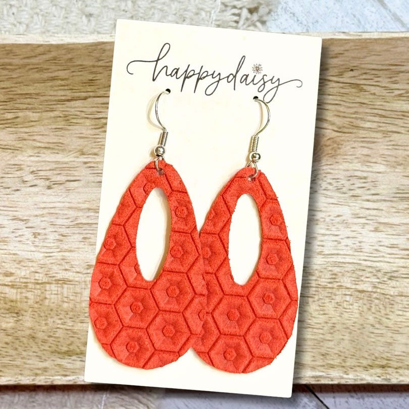 Embossed Italian Leather Jessie Earrings