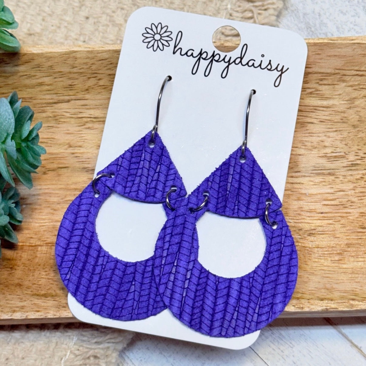 Embossed Italian Leather Elodie Earrings