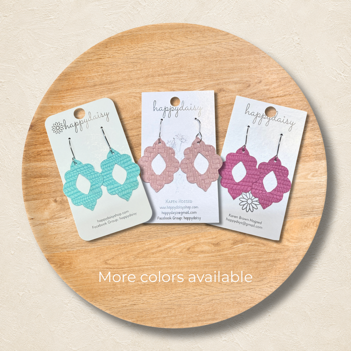 Embossed Italian Leather Krystal Earrings