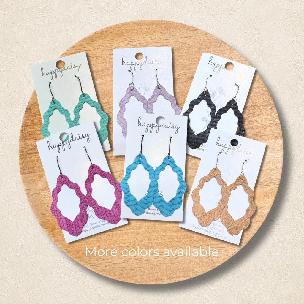 Embossed Italian Leather Waverly Earrings
