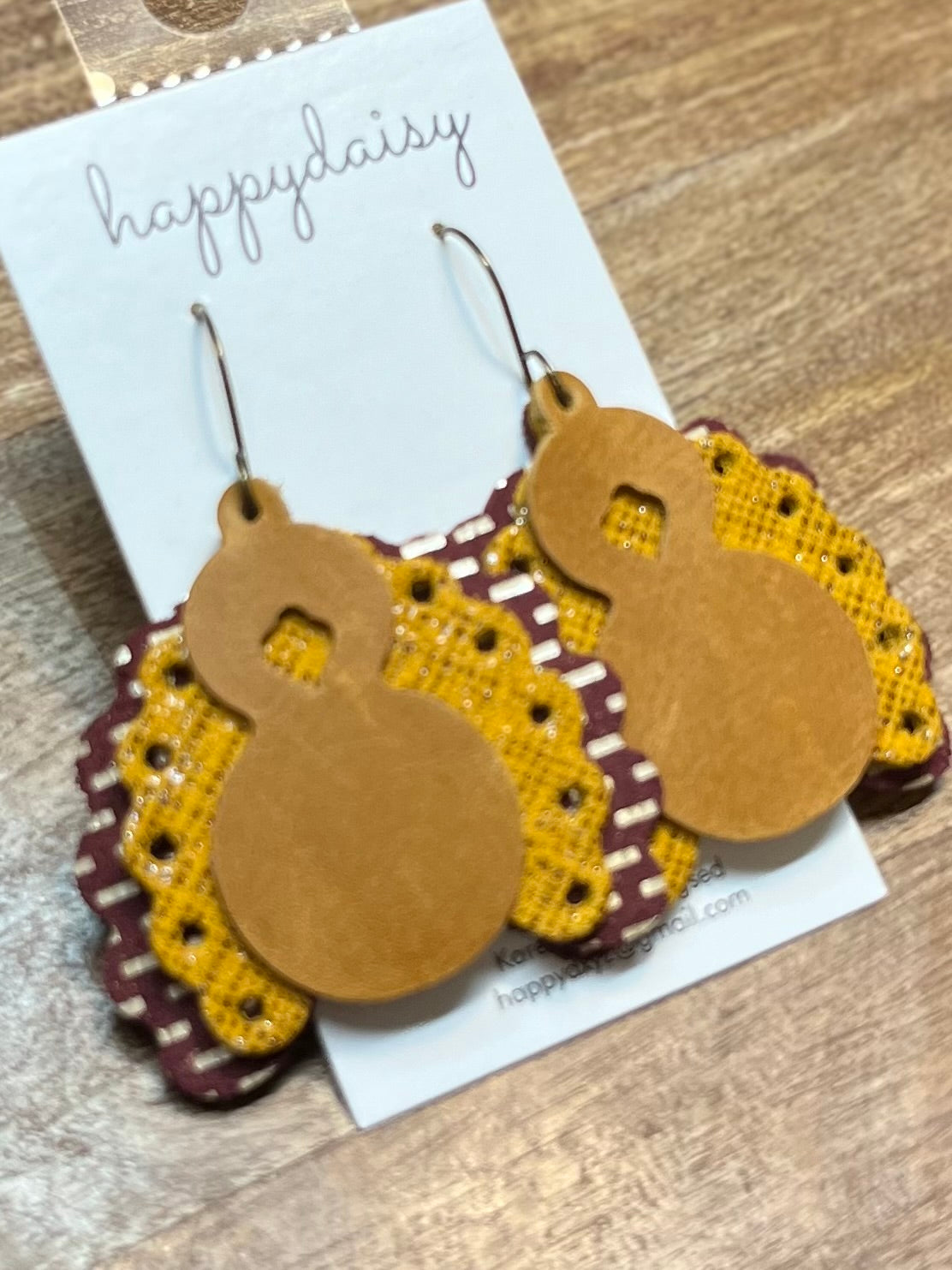 Turkey Leather Earrings for Thanksgiving