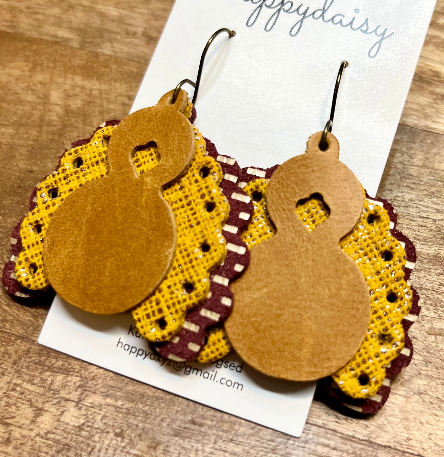 Turkey Leather Earrings for Thanksgiving