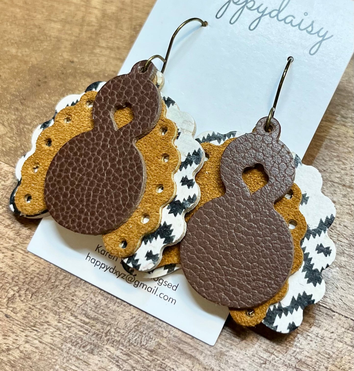 Turkey Leather Earrings for Thanksgiving