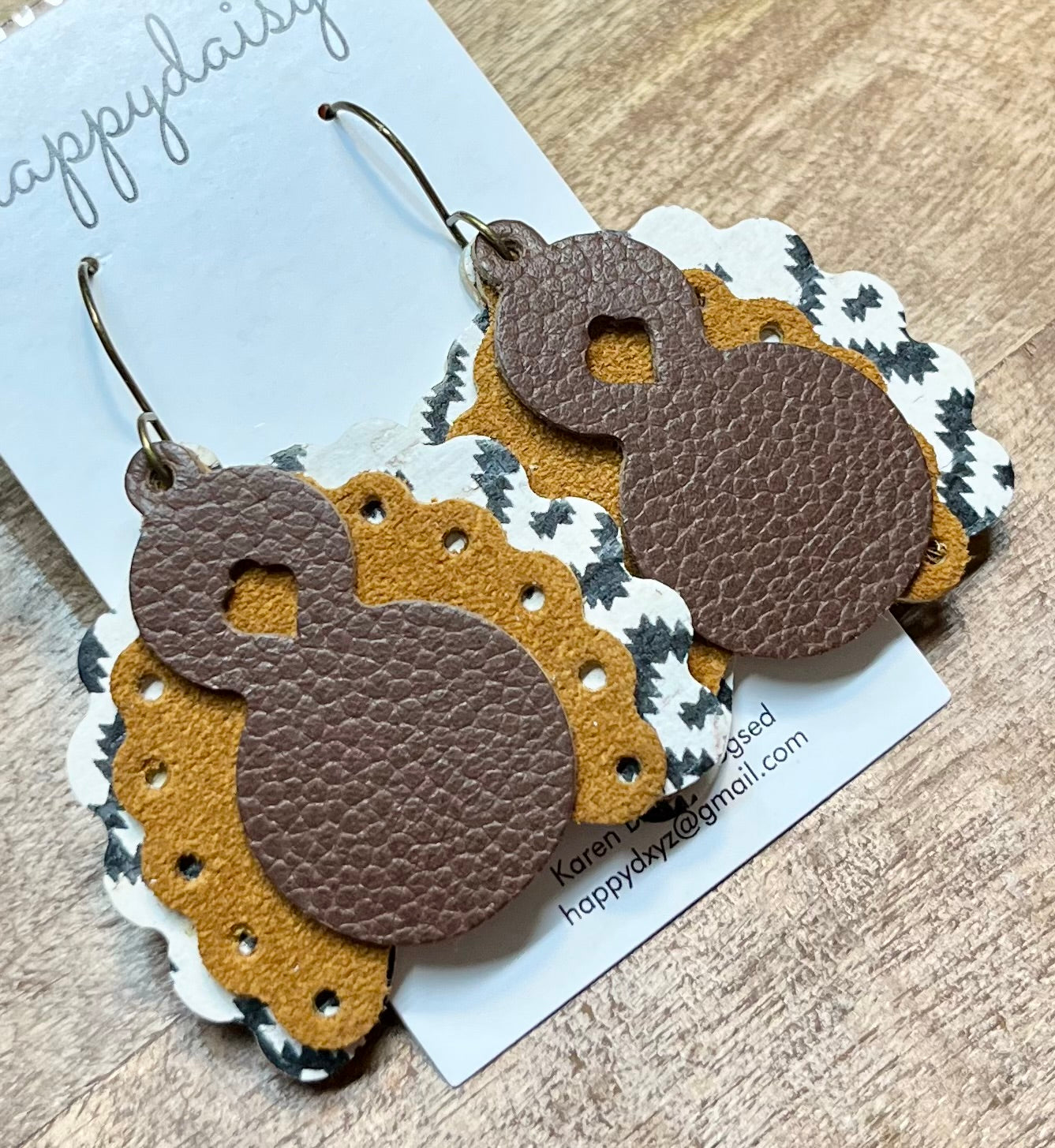 Turkey Leather Earrings for Thanksgiving