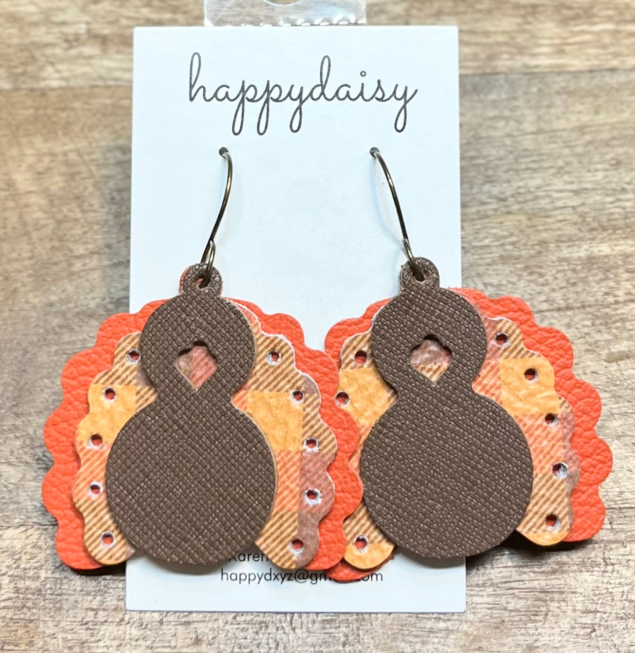 Turkey Leather Earrings for Thanksgiving