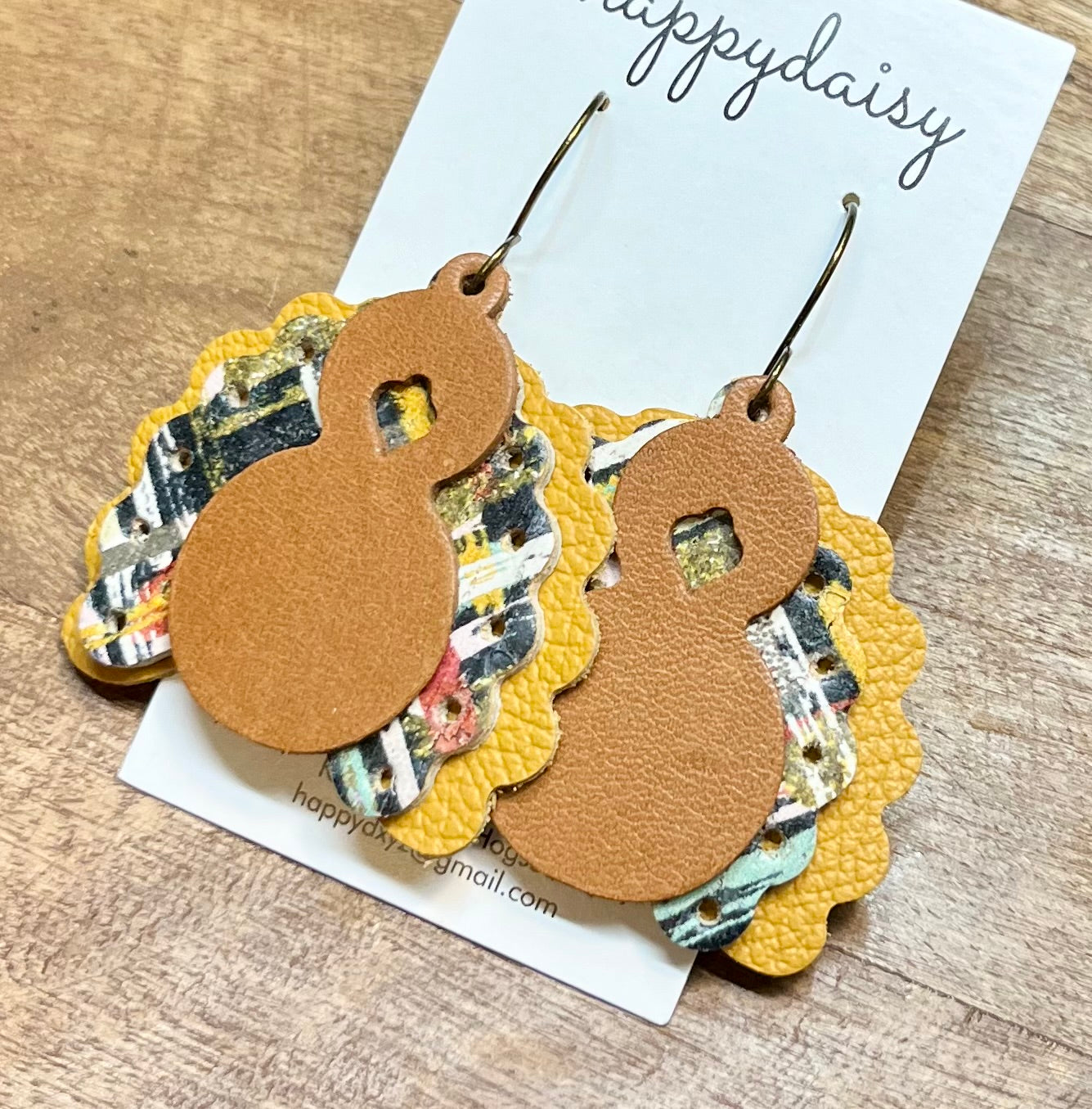 Turkey Leather Earrings for Thanksgiving