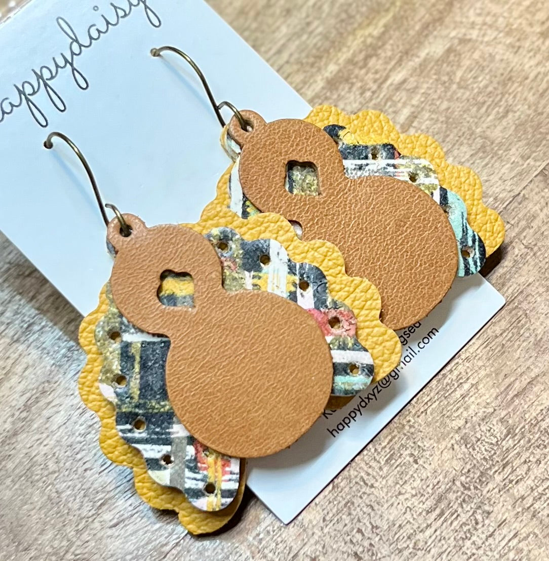 Turkey Leather Earrings for Thanksgiving