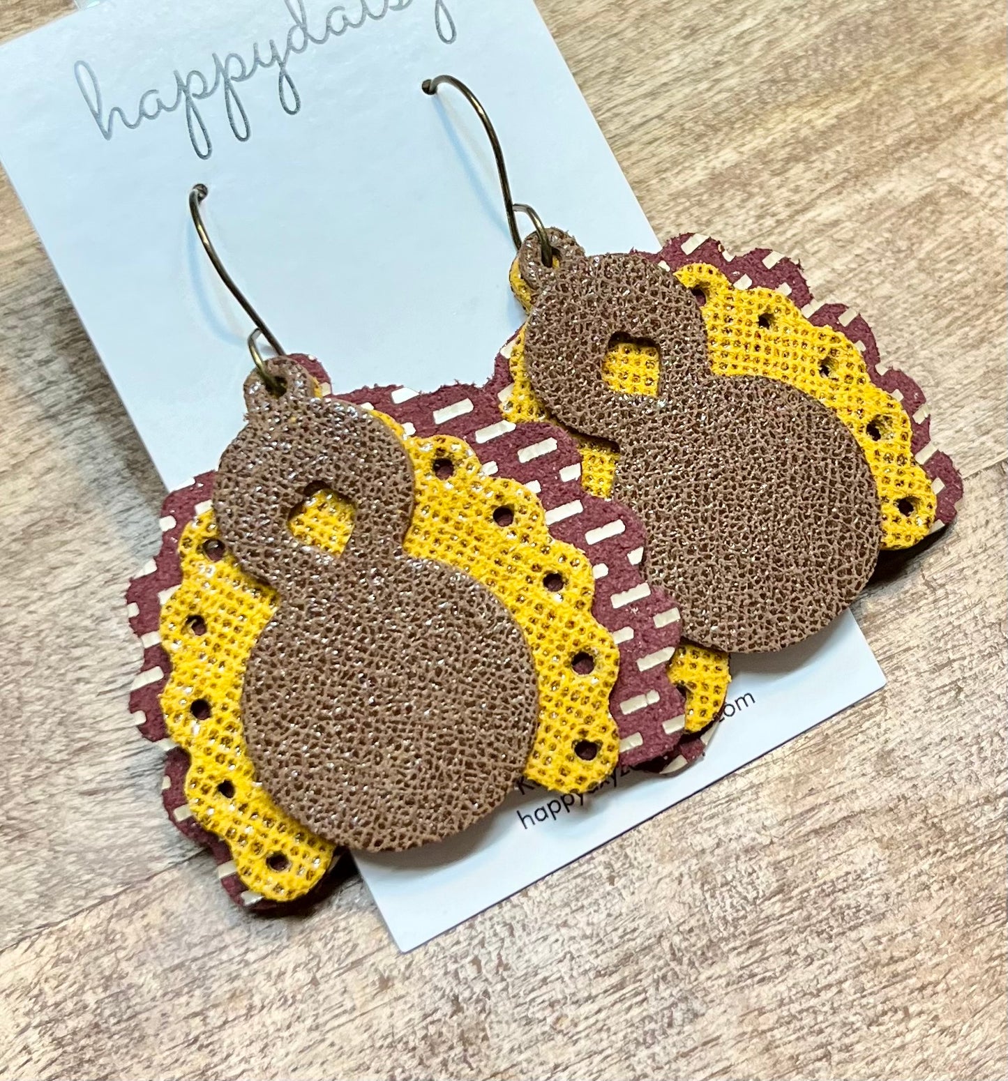 Turkey Leather Earrings for Thanksgiving