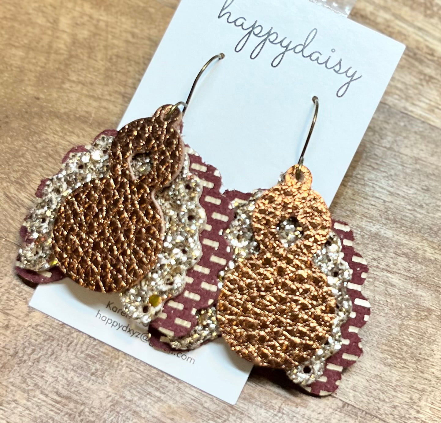 Turkey Leather Earrings for Thanksgiving