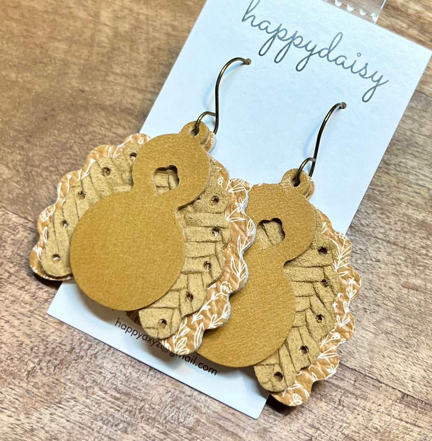 Turkey Leather Earrings for Thanksgiving