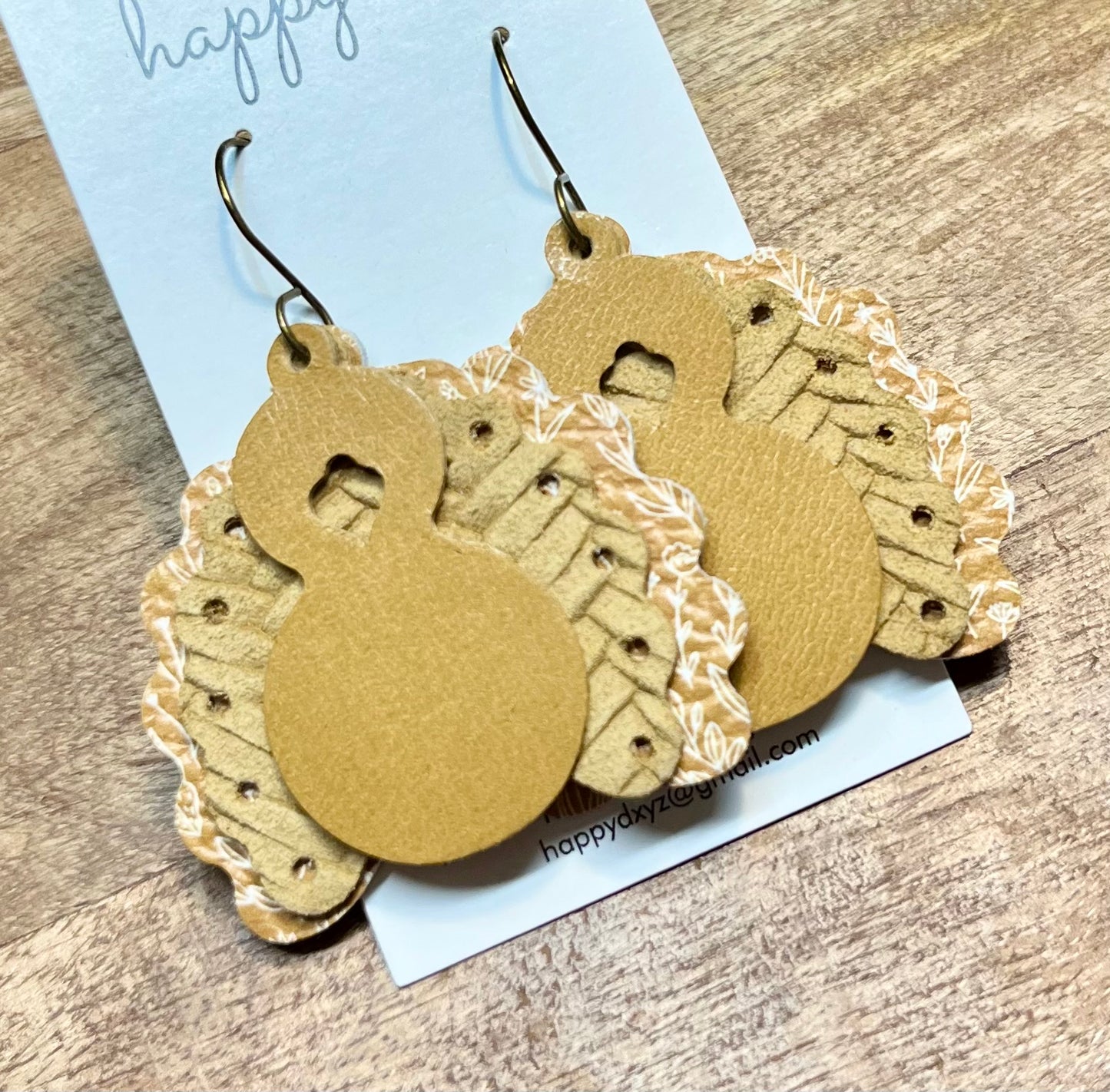 Turkey Leather Earrings for Thanksgiving