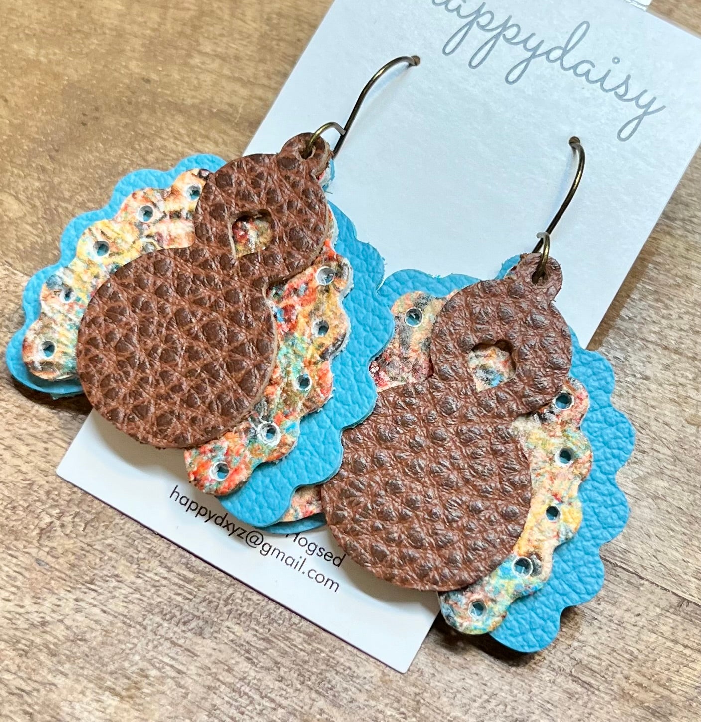 Turkey Leather Earrings for Thanksgiving