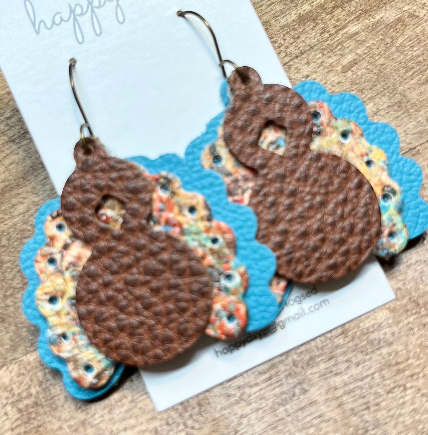 Turkey Leather Earrings for Thanksgiving