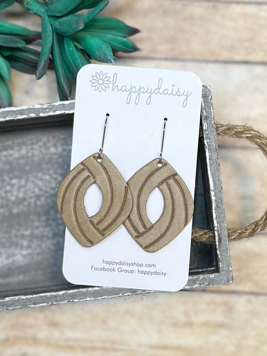 Beige "Jenn" Leather Earrings