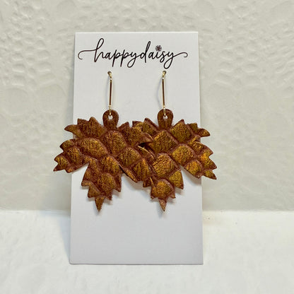 Fall Leaf Leather Earrings - Prints