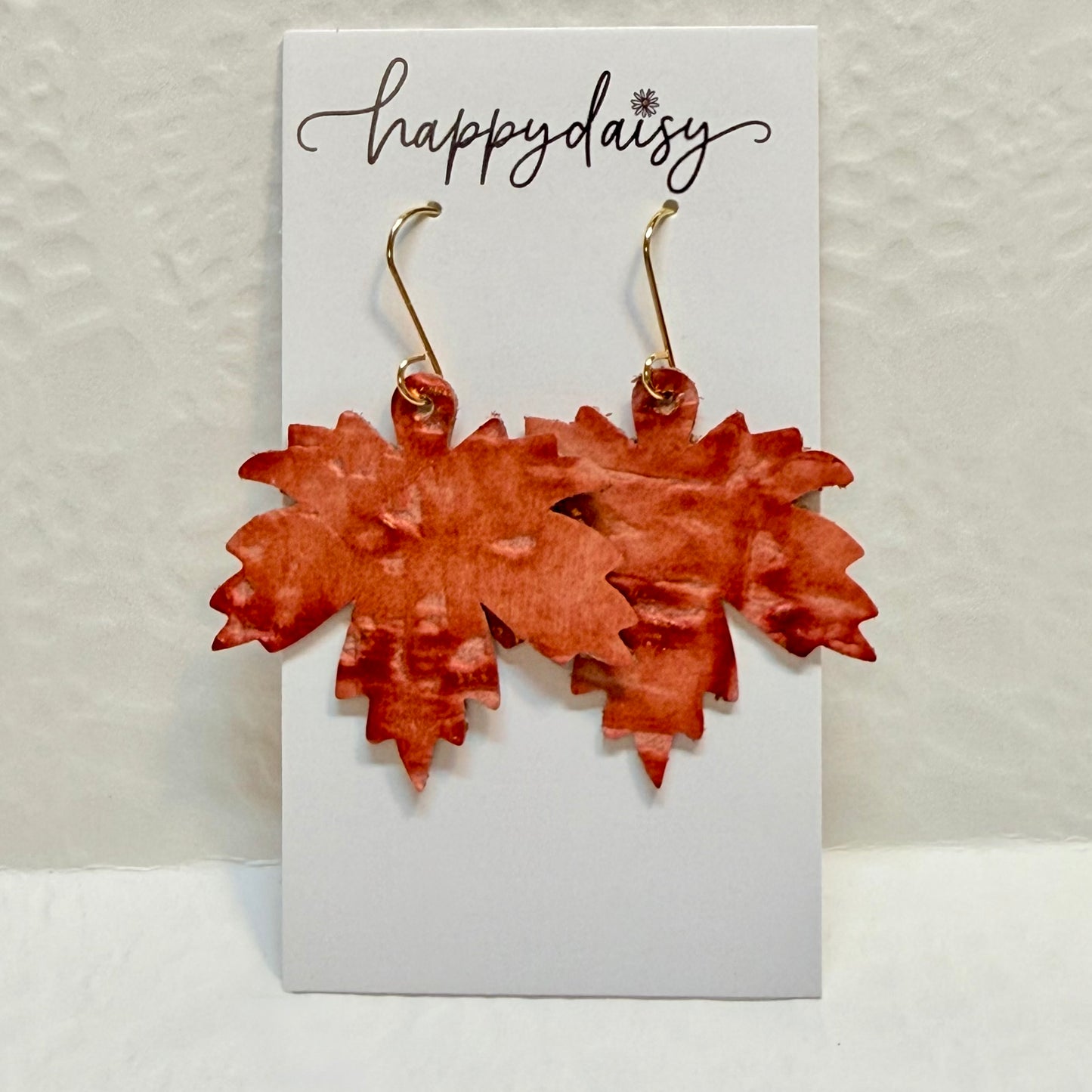 Fall Leaf Wildwood Leather Earrings
