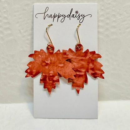 Fall Leaf Wildwood Leather Earrings