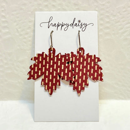 Fall Leaf Leather Earrings - Prints