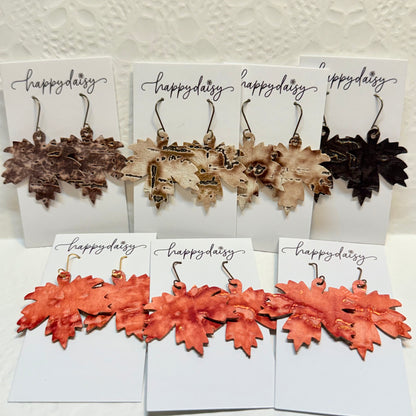Fall Leaf Wildwood Leather Earrings