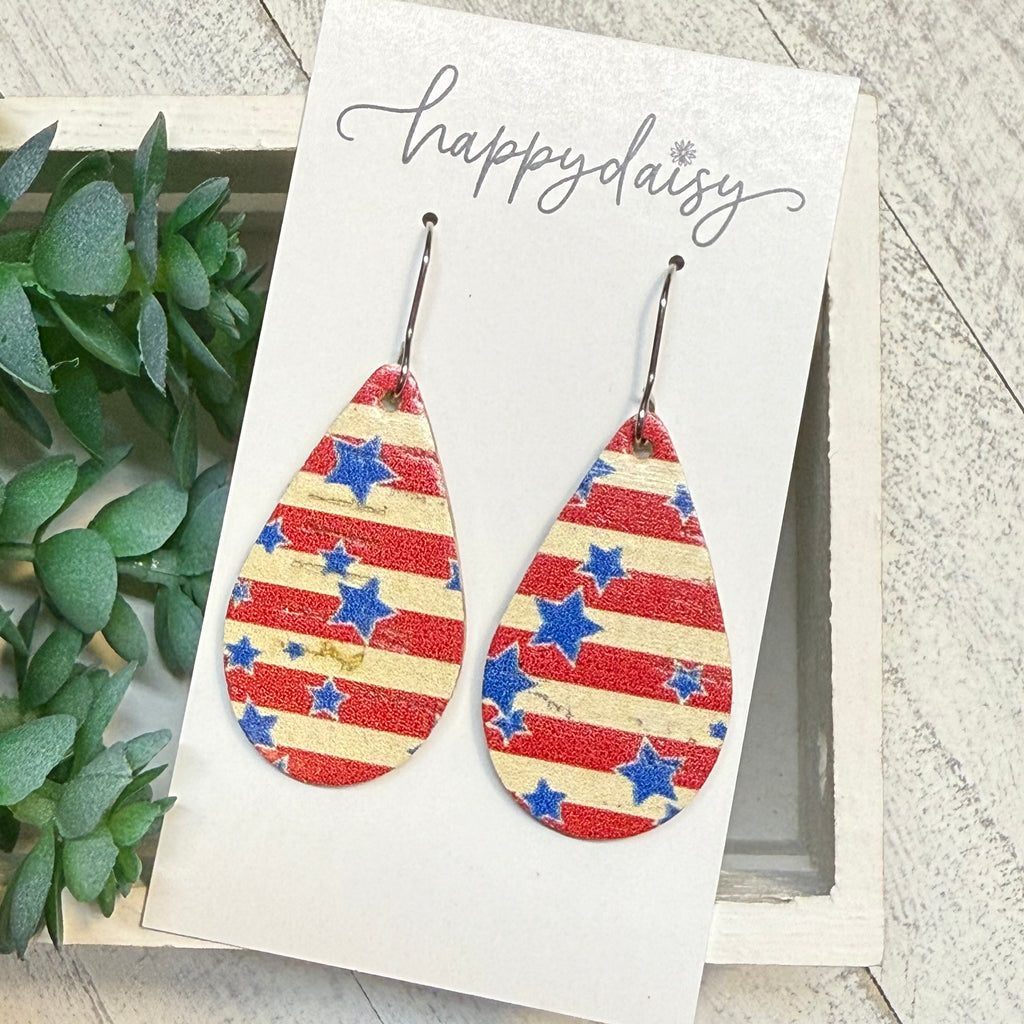 Freedom Stars Teardrop Earrings