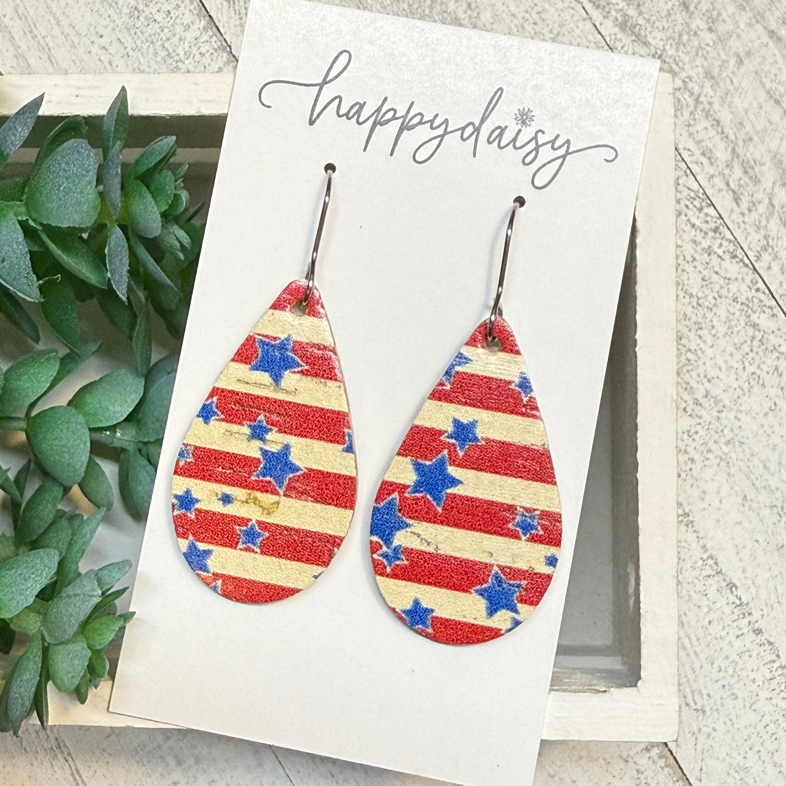 Freedom Stars Teardrop Earrings