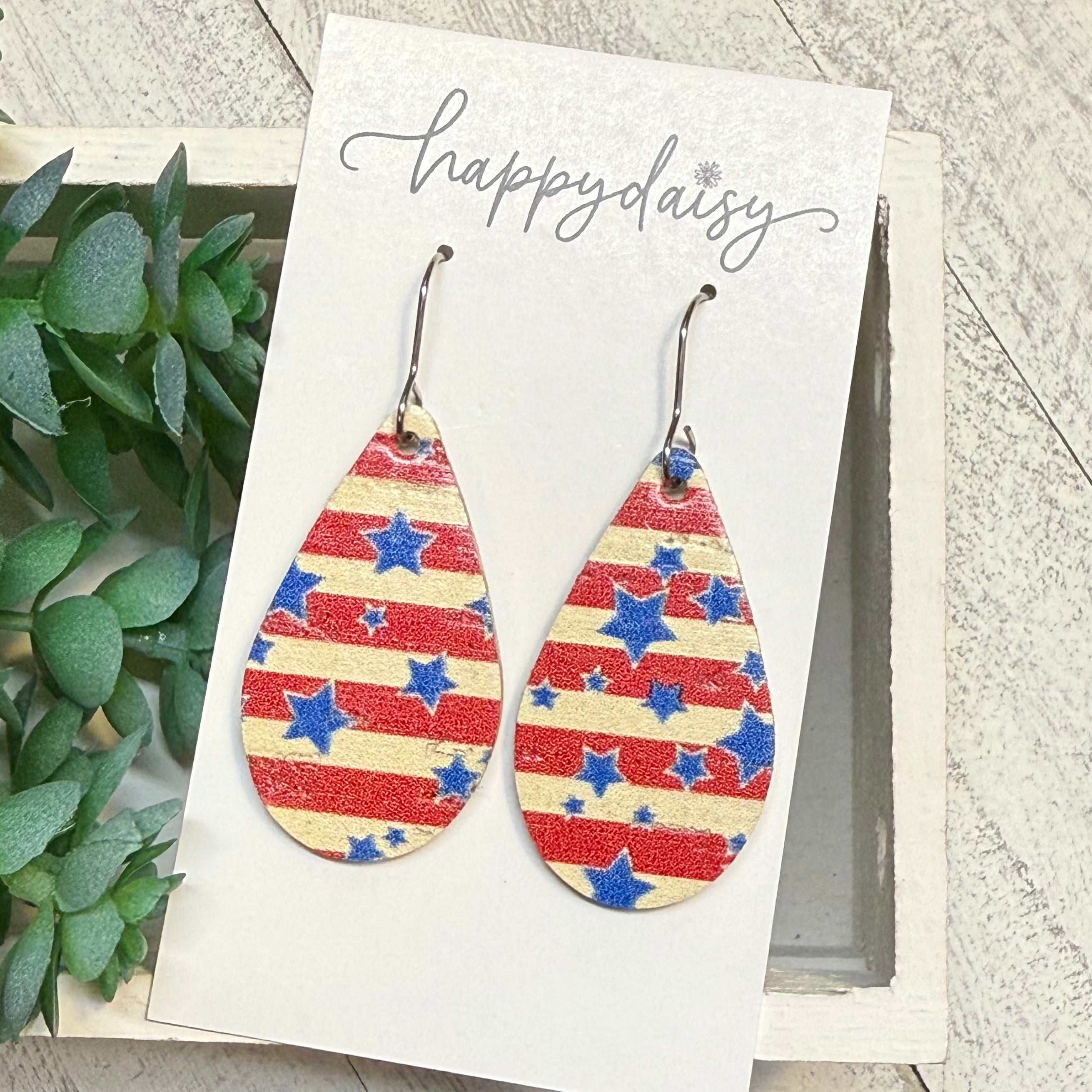 Freedom Stars Teardrop Earrings