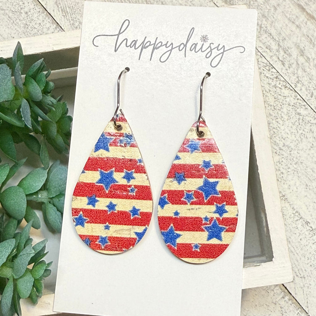 Freedom Stars Teardrop Earrings