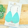 Aqua Embossed Suede Vale Earrings