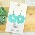 Aqua Embossed Suede Flora Earrings