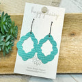 Aqua Embossed Suede Savannah Earrings