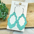 Aqua Embossed Suede Waverly Earrings