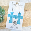 Turquoise Weave Cross Earrings