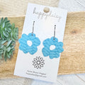 Turquoise Embossed Suede Flora Earrings