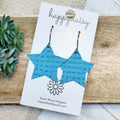 Turquoise Weave Embossed Suede Star Earrings