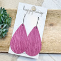 Raspberry Embossed Suede 2" Teardrop Earrings