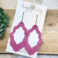Berry Embossed Suede Waverly Earrings