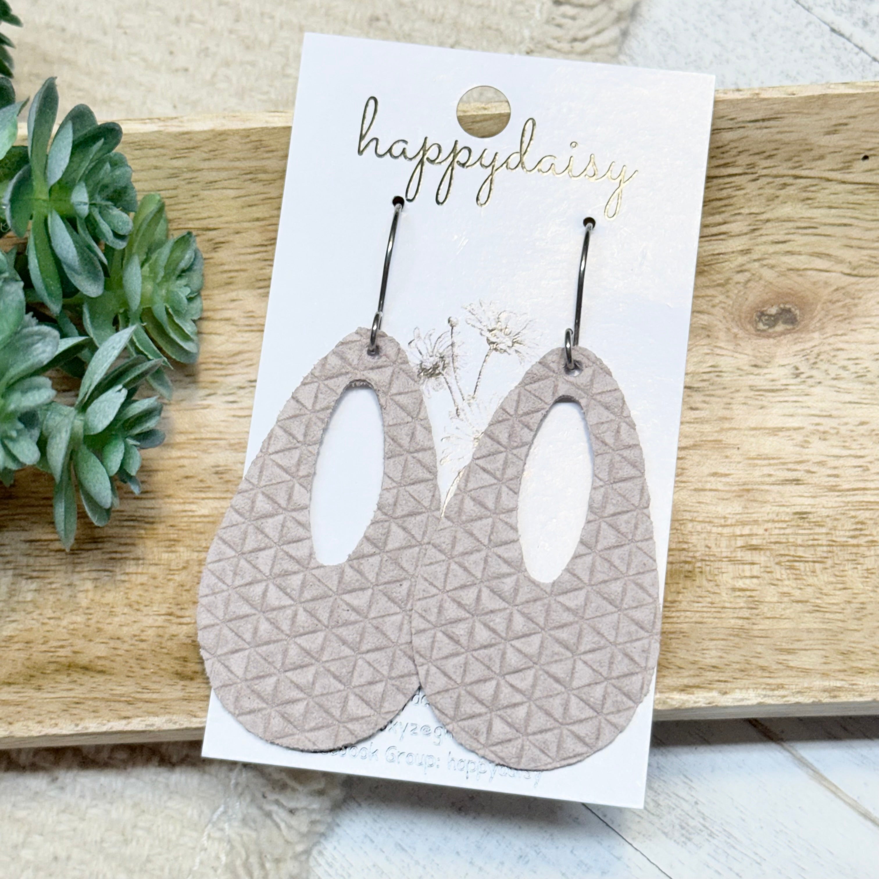 Soft Blush Embossed Suede Jessie Earrings