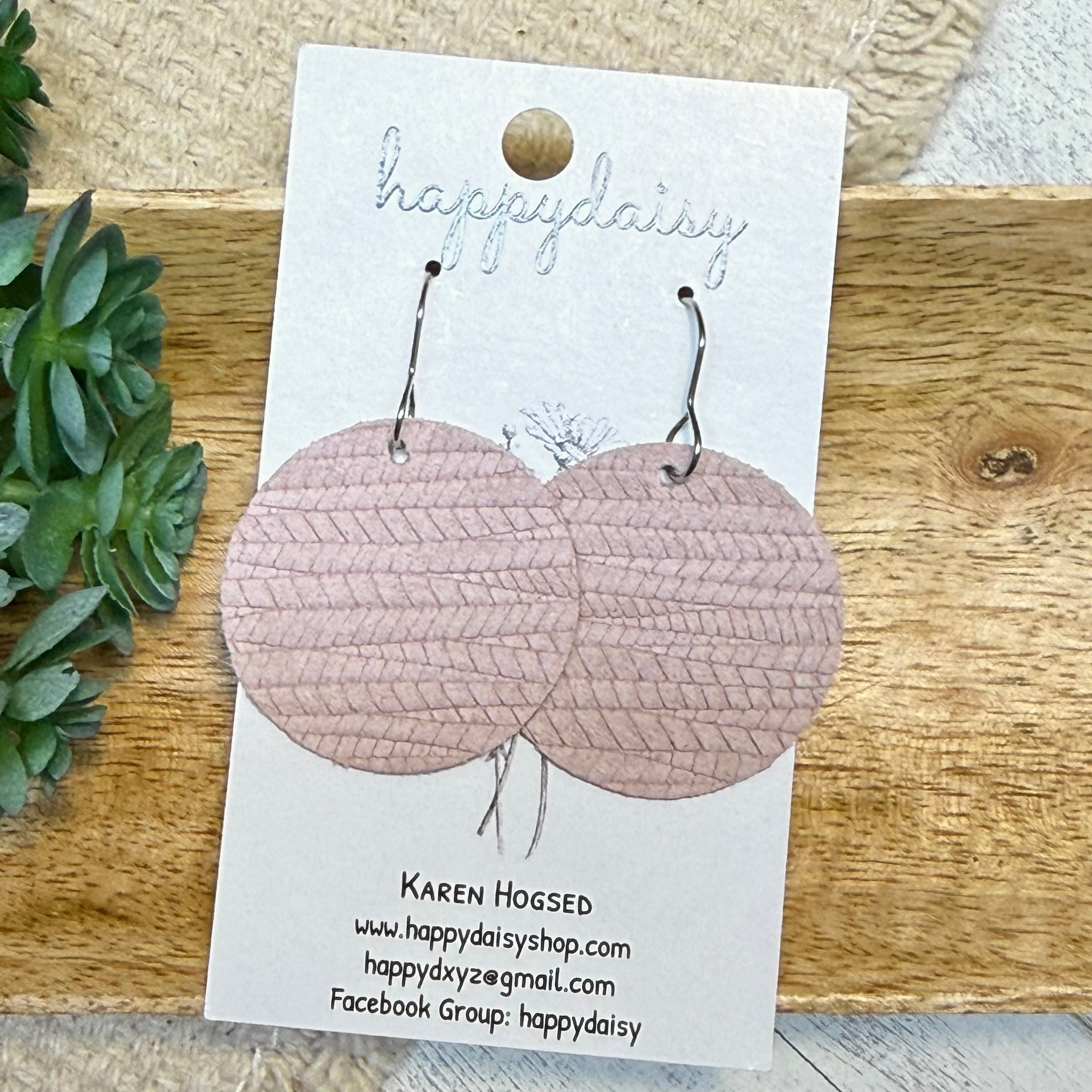 Blush Embossed Suede Luna Earrings