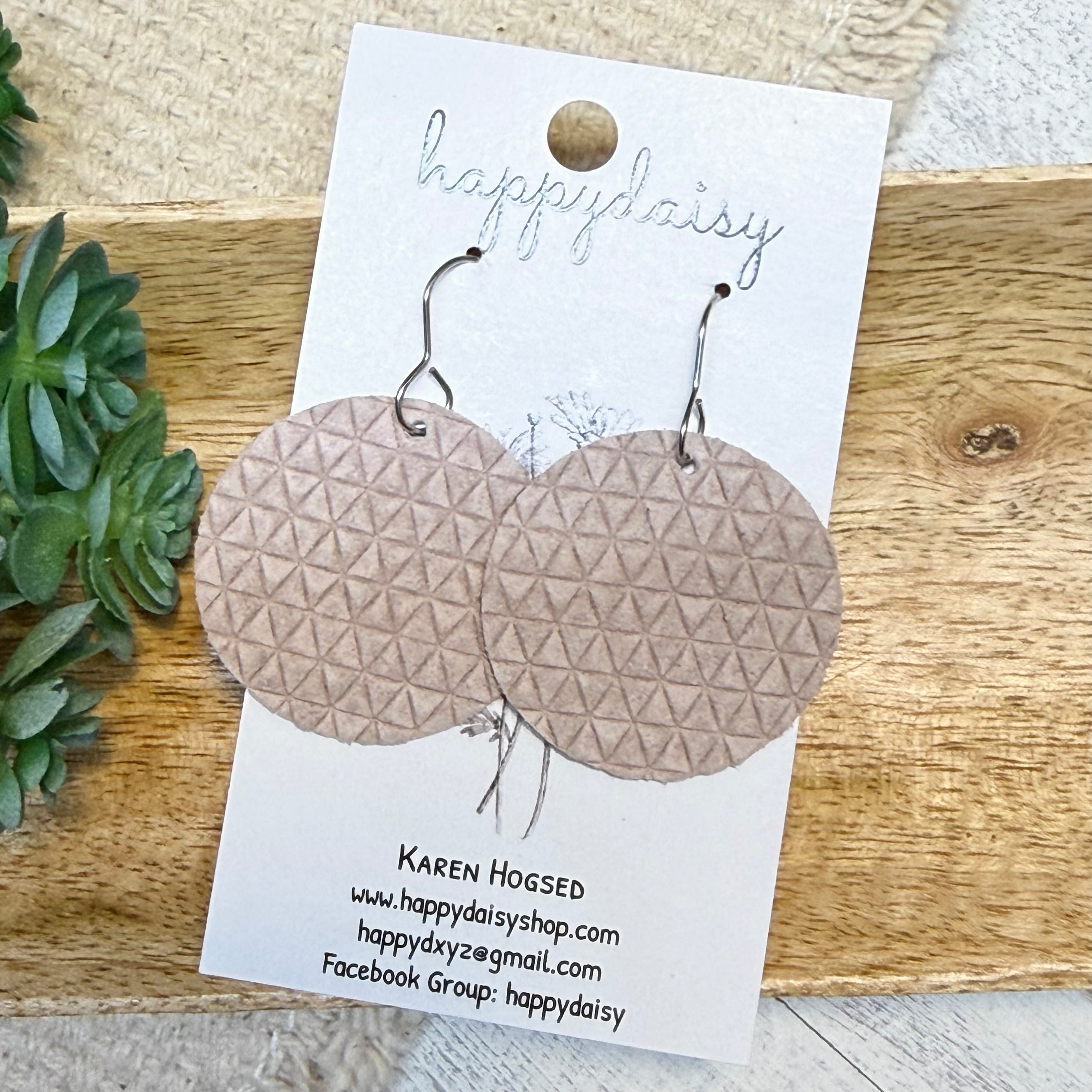 Soft Blush Embossed Suede Luna Earrings